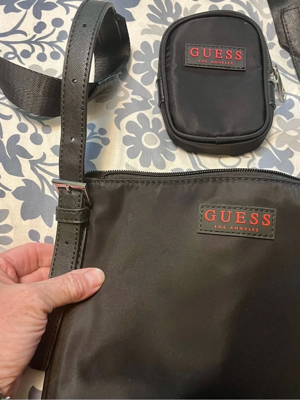 GUESS Black Crossbody Bag with Detachable Pouch